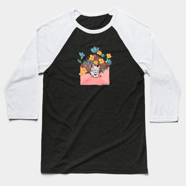 Be my meowtine Baseball T-Shirt by Mitalim